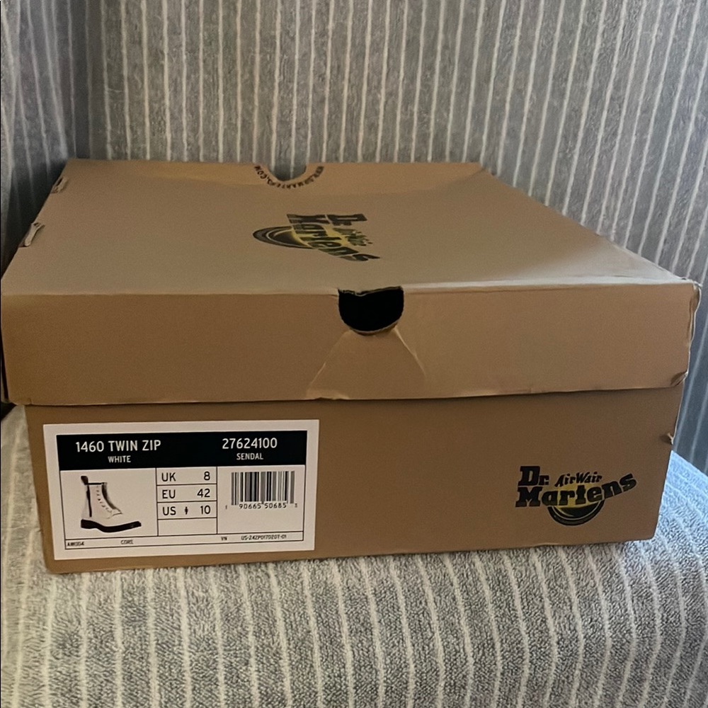 Dr. Martens White Leather Moto Boots - Picture 2 of 9